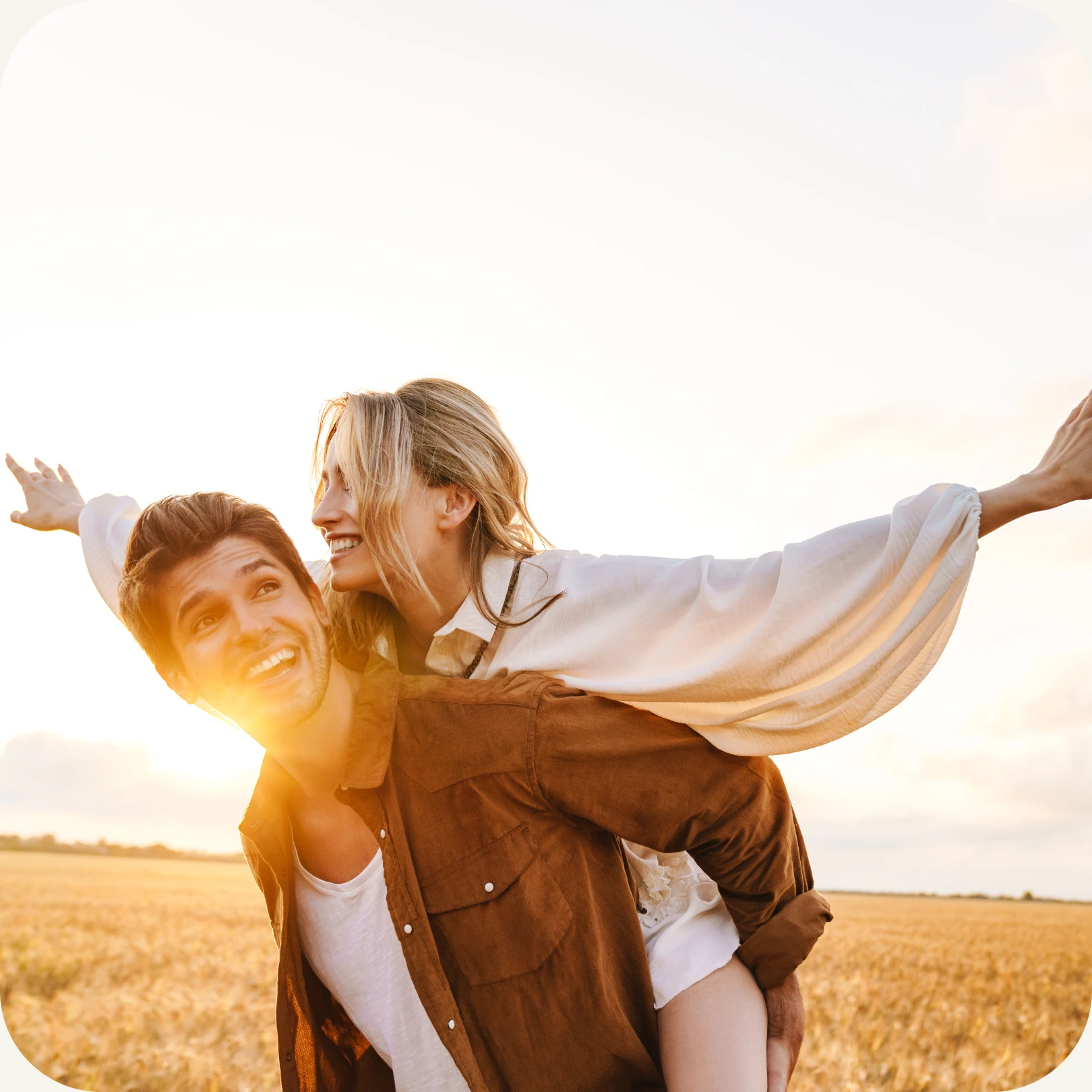 Happy couple in summer